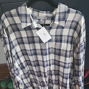 Navy and White N Grey Flannel